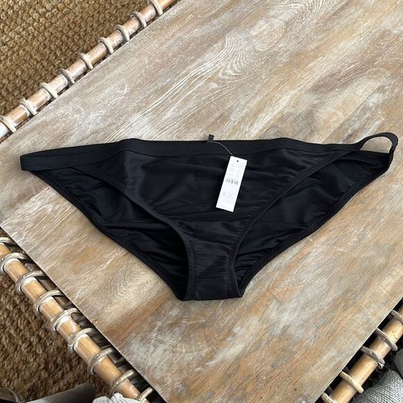 J Crew Ribbed-trim hipster full-coverage bikini bottom Size‎ 3X Black - Picture 1 of 6